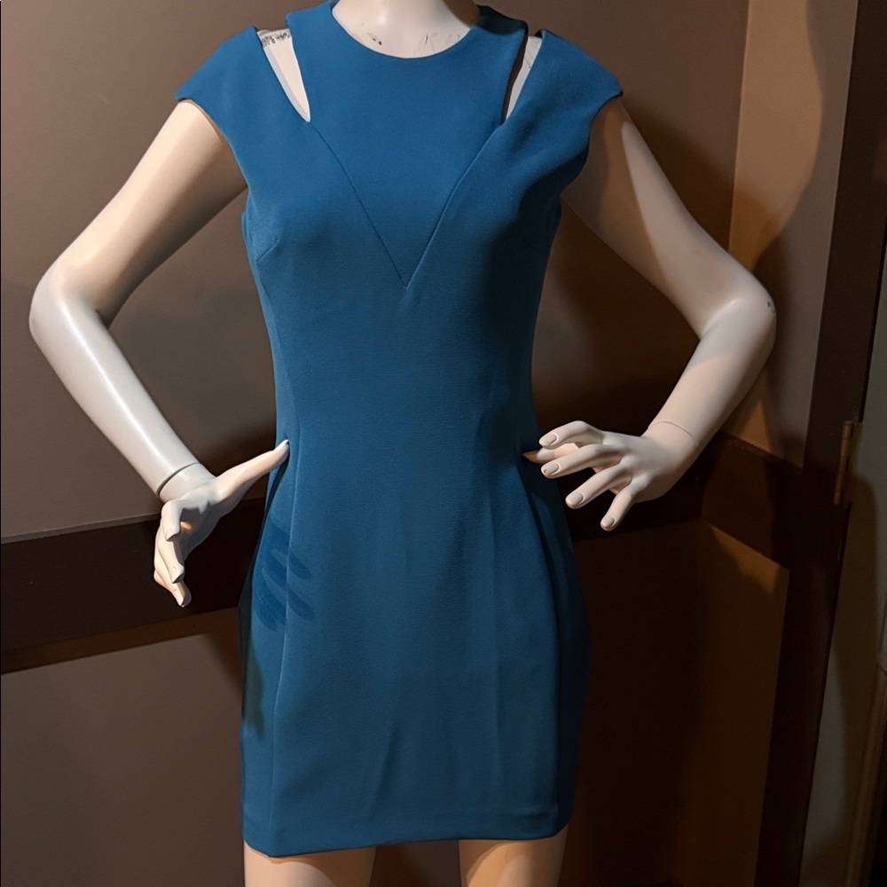 Versace Collection blue sleeveless sheath dress